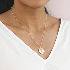 Virgo Zodiac Diamond Pendant in 18K Yellow Gold