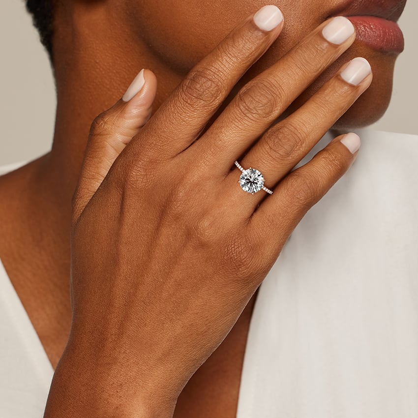 Demi Three-Quarter Coverage Lab Grown Round Diamond Engagement Ring