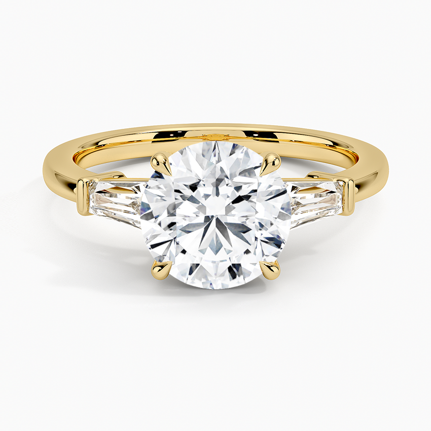 Symphony Three Stone Lab Grown Round Diamond Engagement Ring