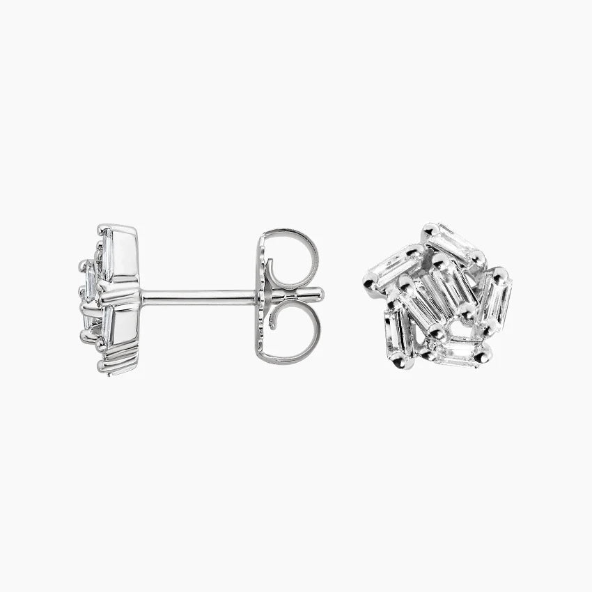 Baguette Diamond Cluster Earrings (1/2 ct. tw.) in 18K White Gold