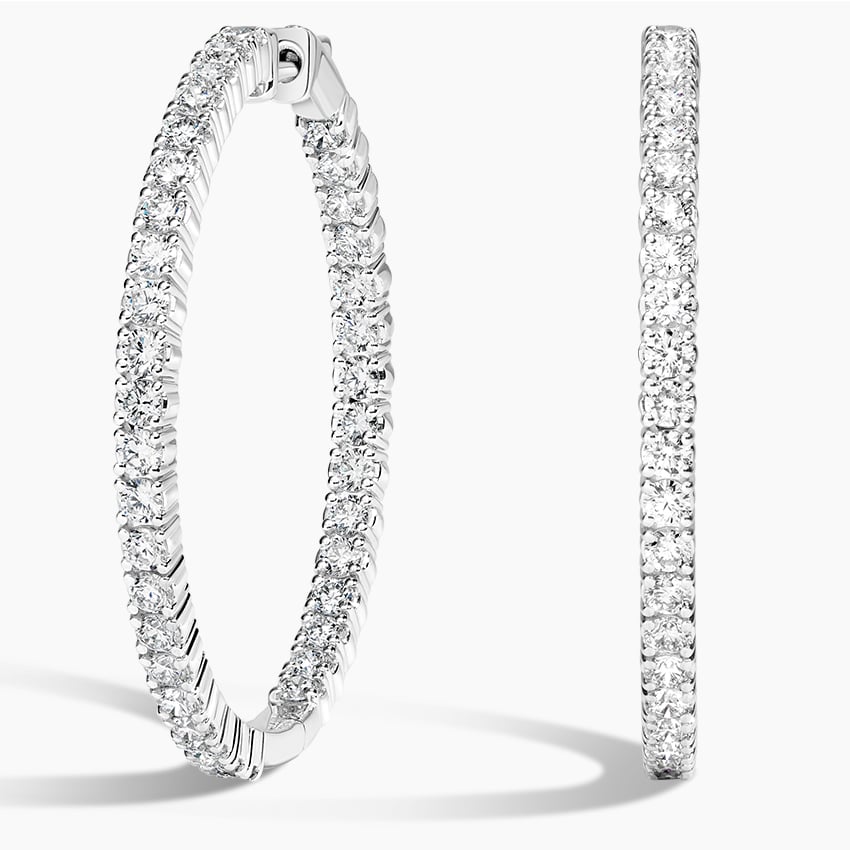 Large Perfect Luxe Hoop Lab Diamond Earrings (2 1/2 ct. tw.) in 18K White Gold