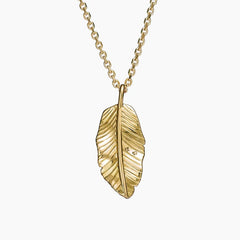 Jane Goodall Leaf Lab Diamond Pendant Necklace in 18K Yellow Gold
