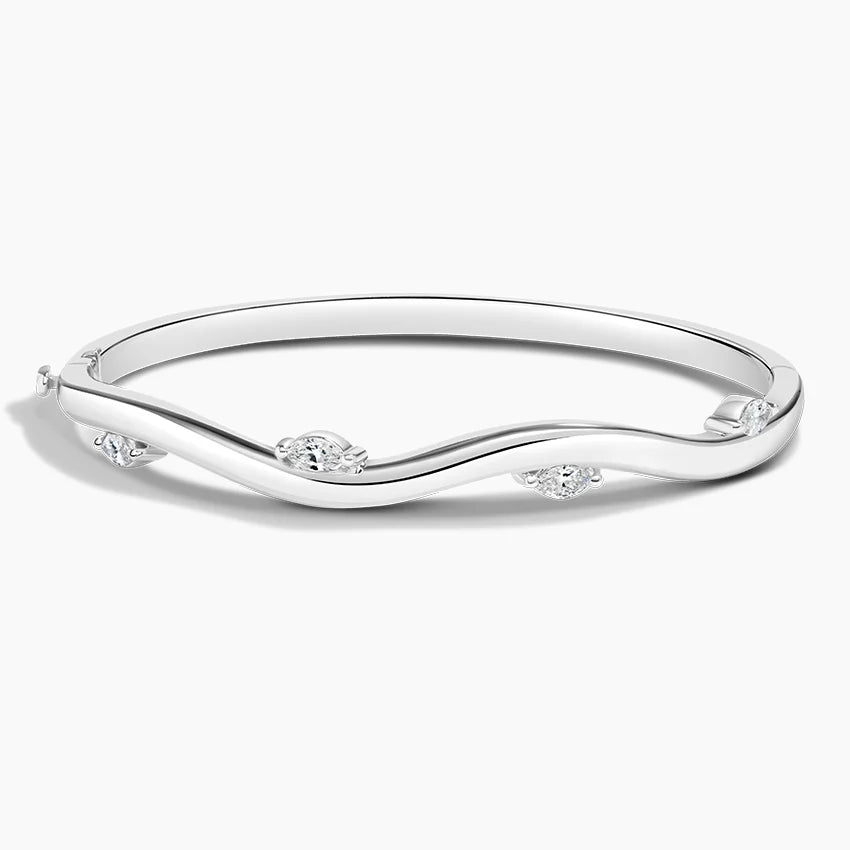 Willow Diamond Bangle Bracelet (1/5 ct. tw.) in 18K White Gold