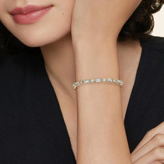 Allegra Baguette and Round Lab Diamond Tennis Bracelet (7 ct. tw.) in 18K Yellow Gold