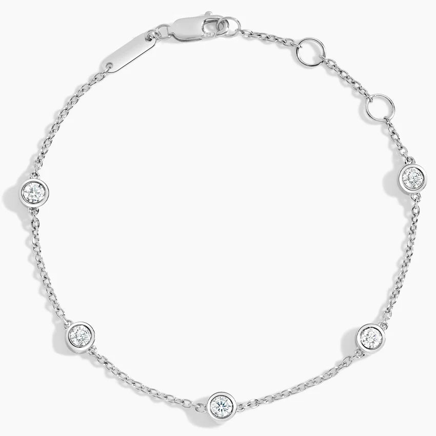 Five Diamond Bezel Bracelet (1/2 ct. tw.) in 18K Gold